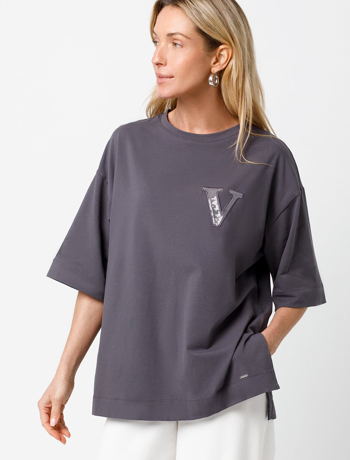 ст. цена1590руб.! VILATTE Футболка D49.082т.серый_vilatte