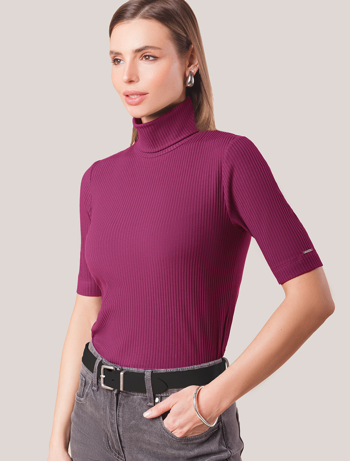 ст. цена1790руб.! VILATTE Джемпер D49.108пурпурный