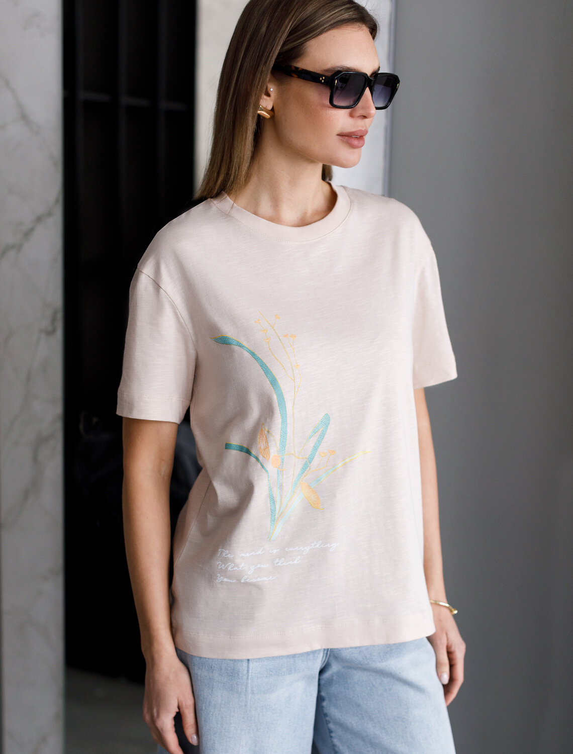 ст. цена1450руб.! VILATTE Футболка D49.071овсяный_the mind