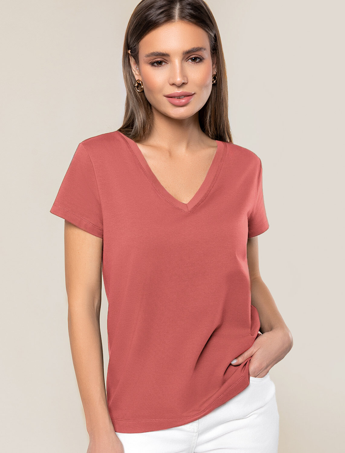 ст. цена1190руб.! VILATTE Футболка D49.109терракота