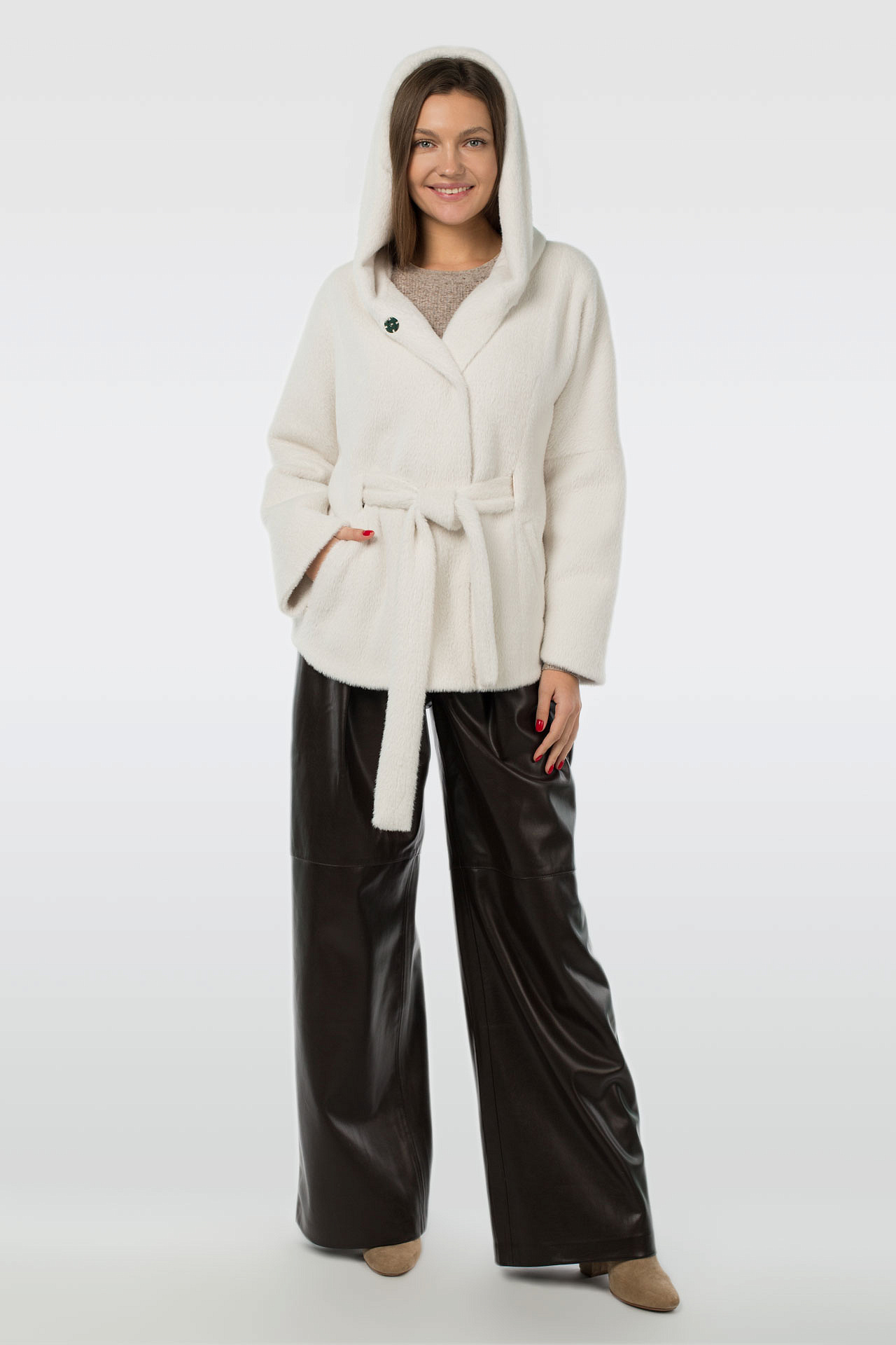 01-10776 Пальто женское демисезонное (пояс)