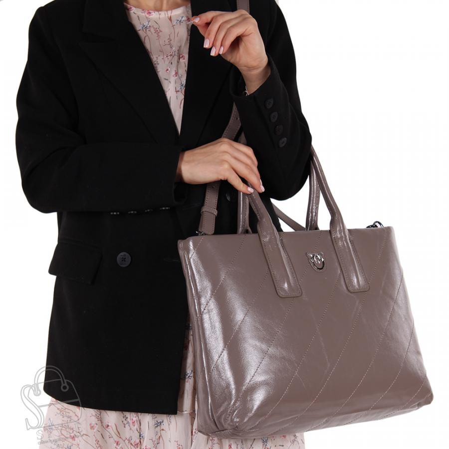 Сумка женская кожаная 1487Y d.gray Polina&Eiterou/50