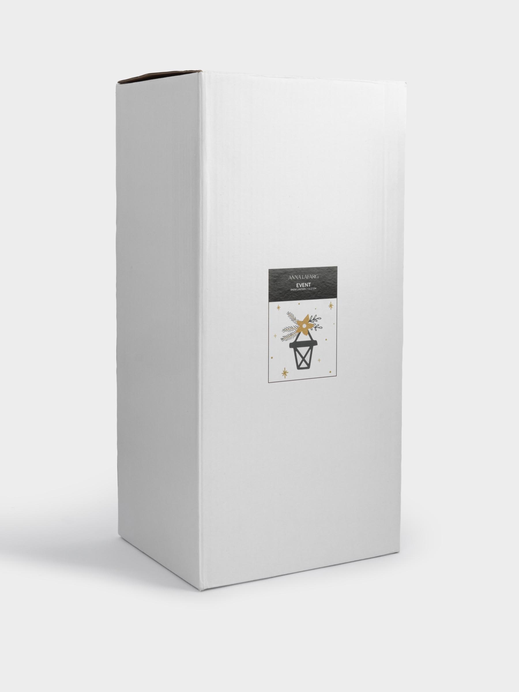 Снежный фонарь, 27 см, с подсветкой, акрил, серебристый, Ель с летающими блестками, Event