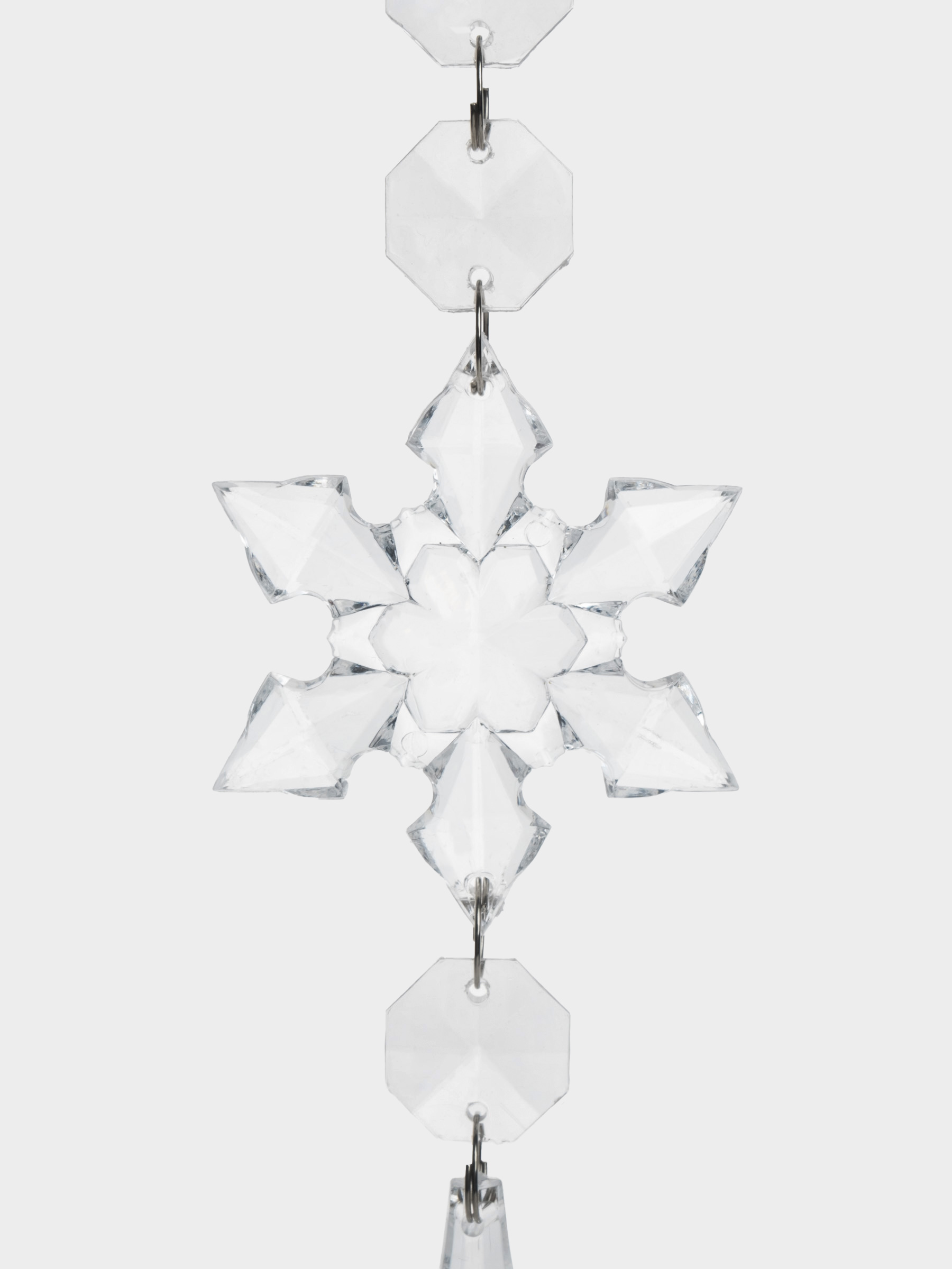 Украшение декоративное, 25 см, подвесное, акрил/металл, Снежинка с кристаллом, Event