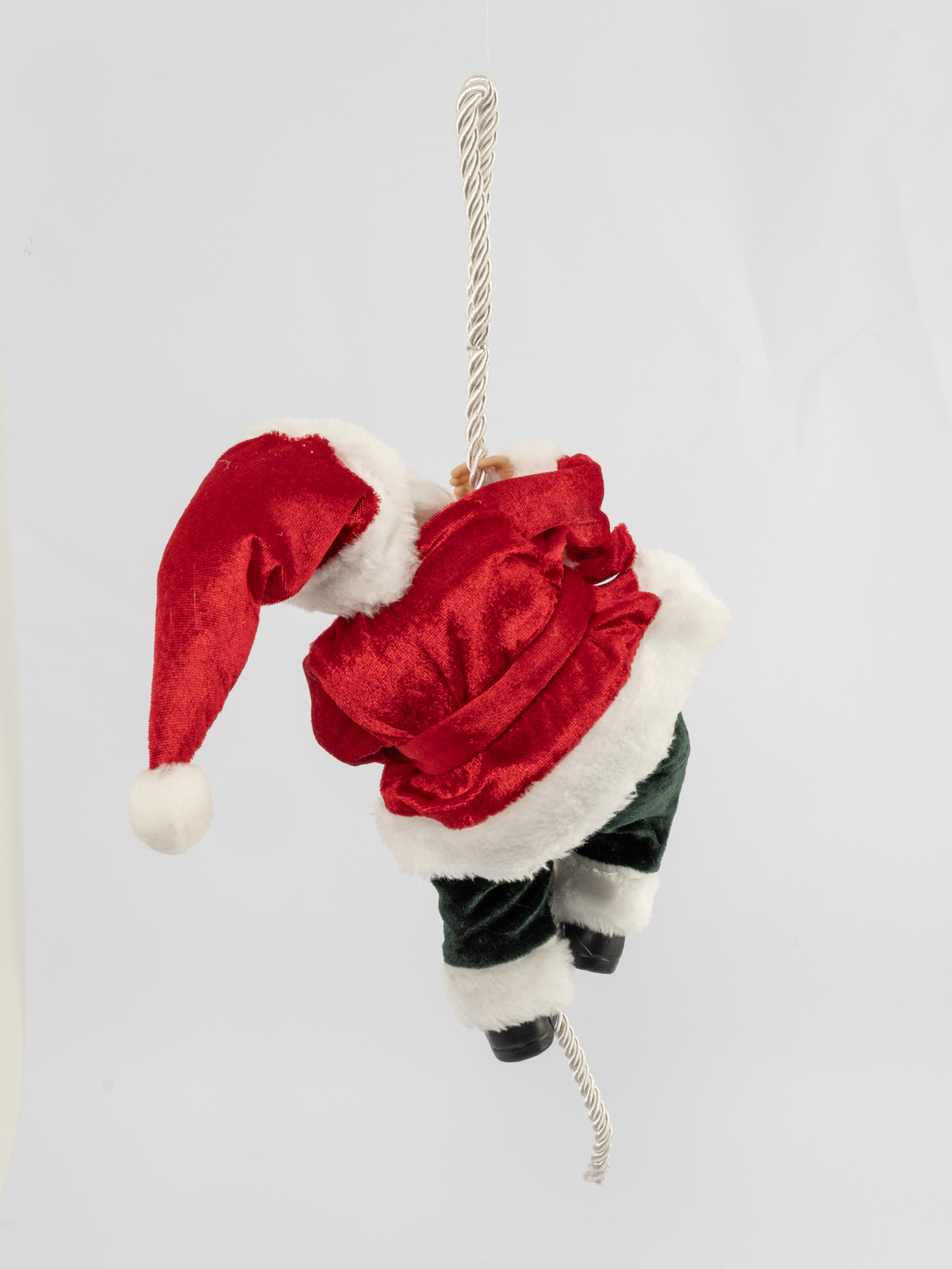 Изделие декоративное, 40 см, подвесное, полиэстер, Санта на канате, New year