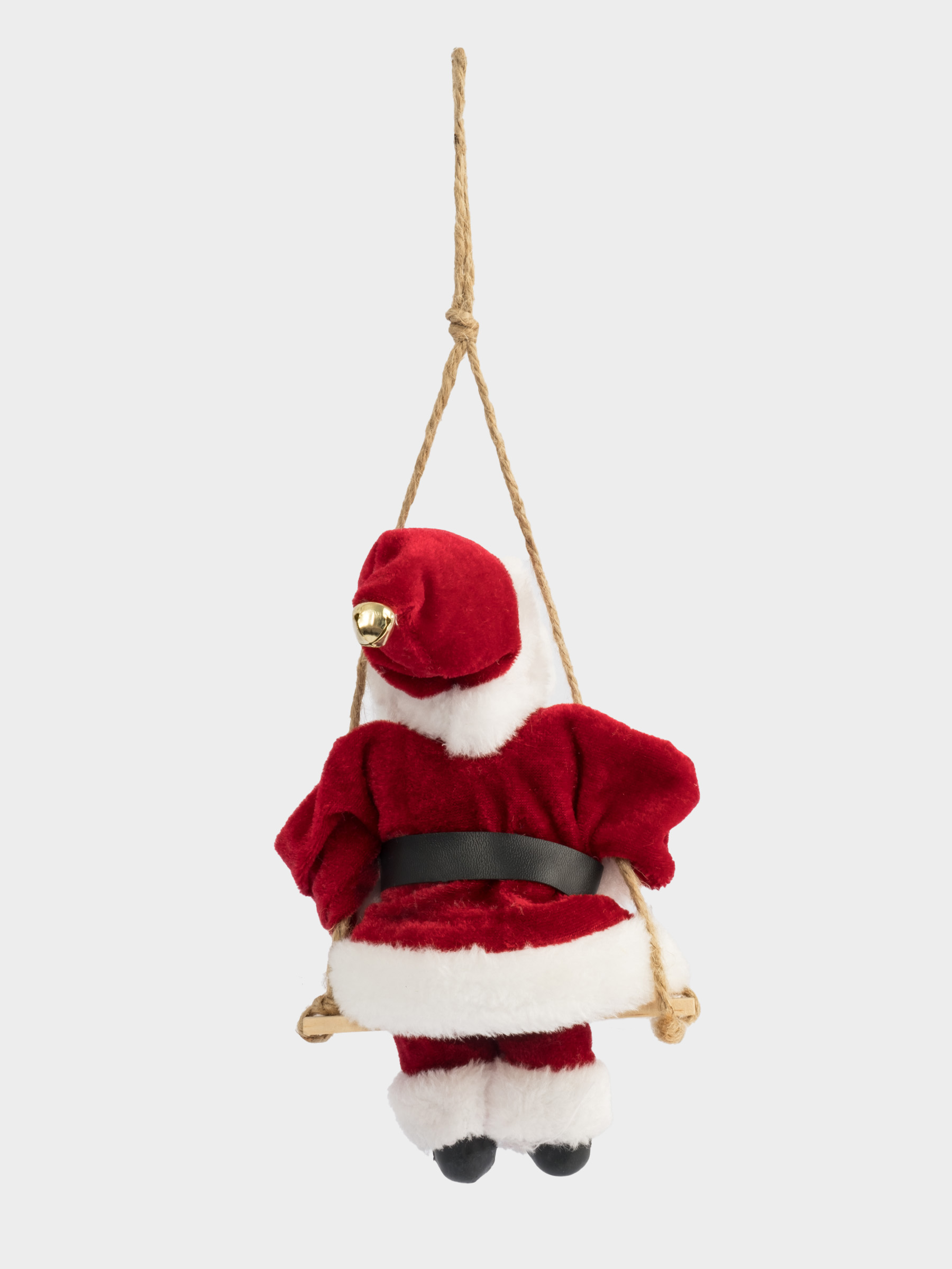 Изделие декоративное, 23 см, подвесное, полиэстер, Санта на качелях, New year
