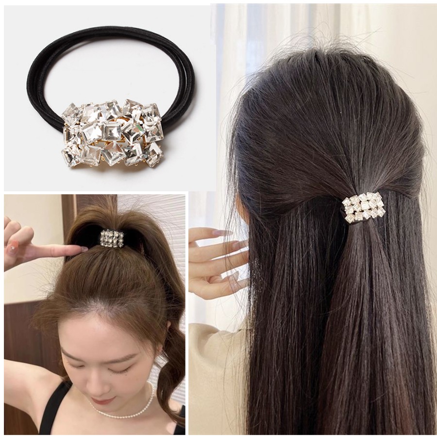 Резинка для волос с сияющими кристаллами