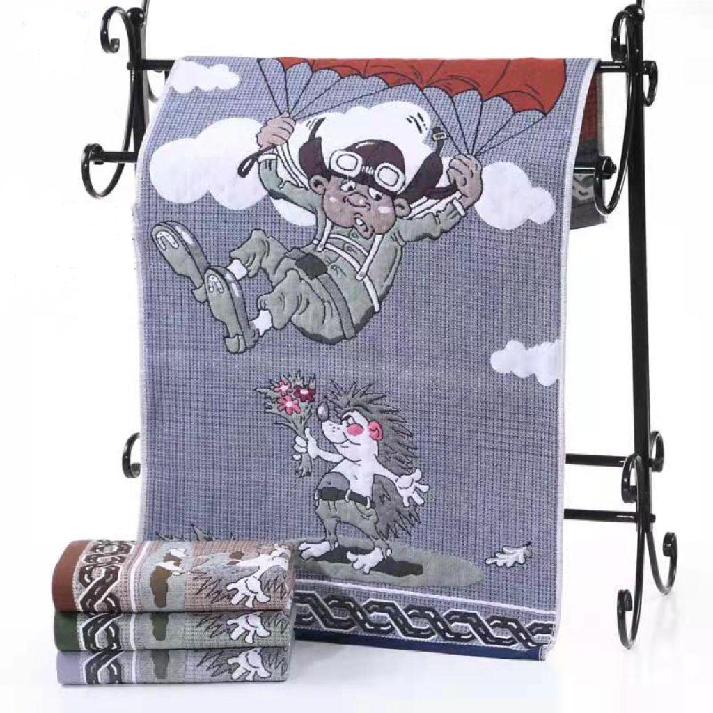 Полотенце п / лен ПАРАШЮТИСТ С ЕЖИКОМ