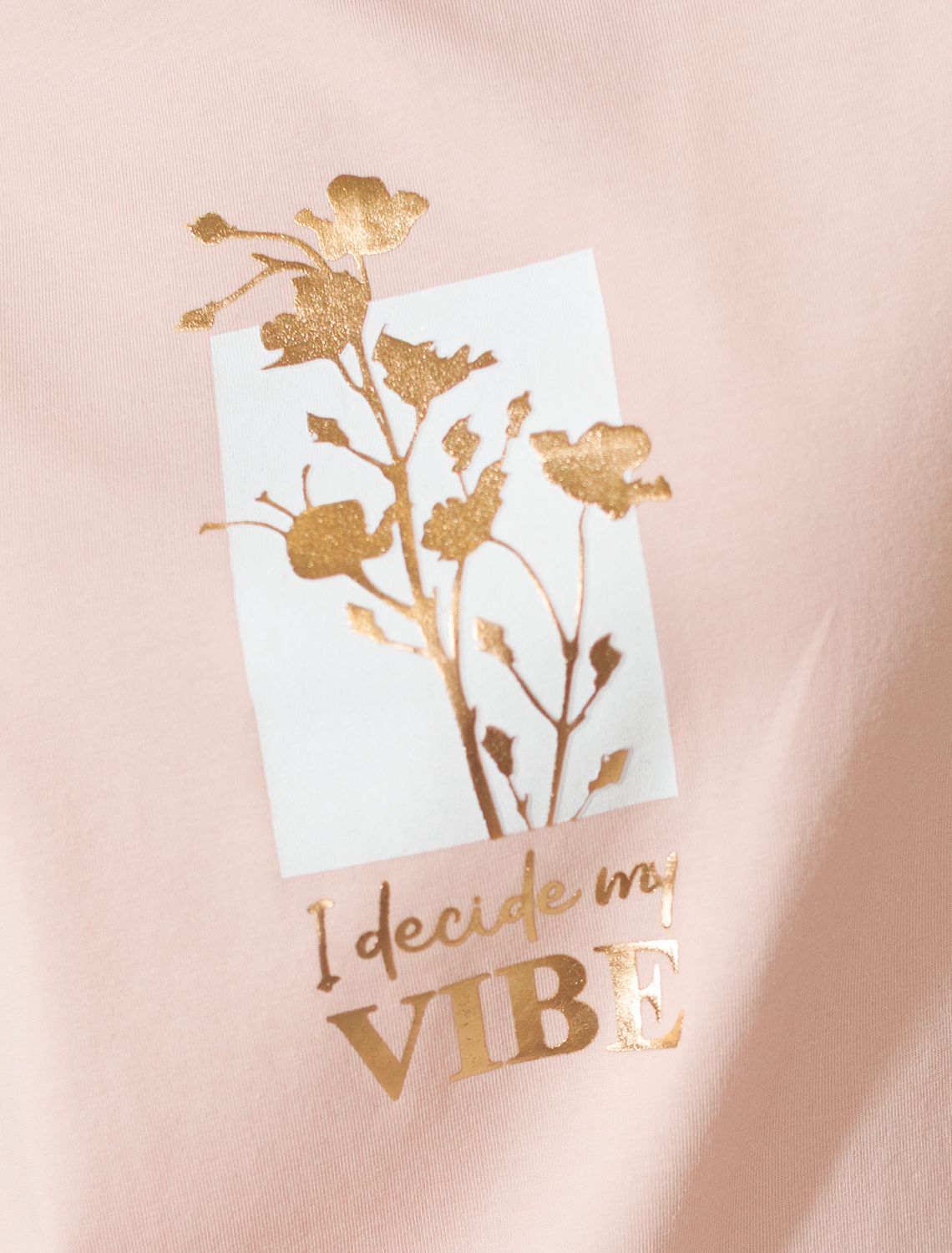 Свободная футболка с принтом из премиального хлопка с эластаном D49.145 пудра_vibe