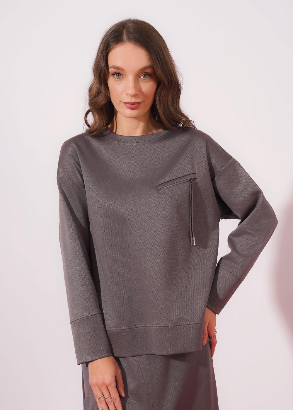 CLE 267098/196д Джемпер женский 267098/196д кофейный/т.серый