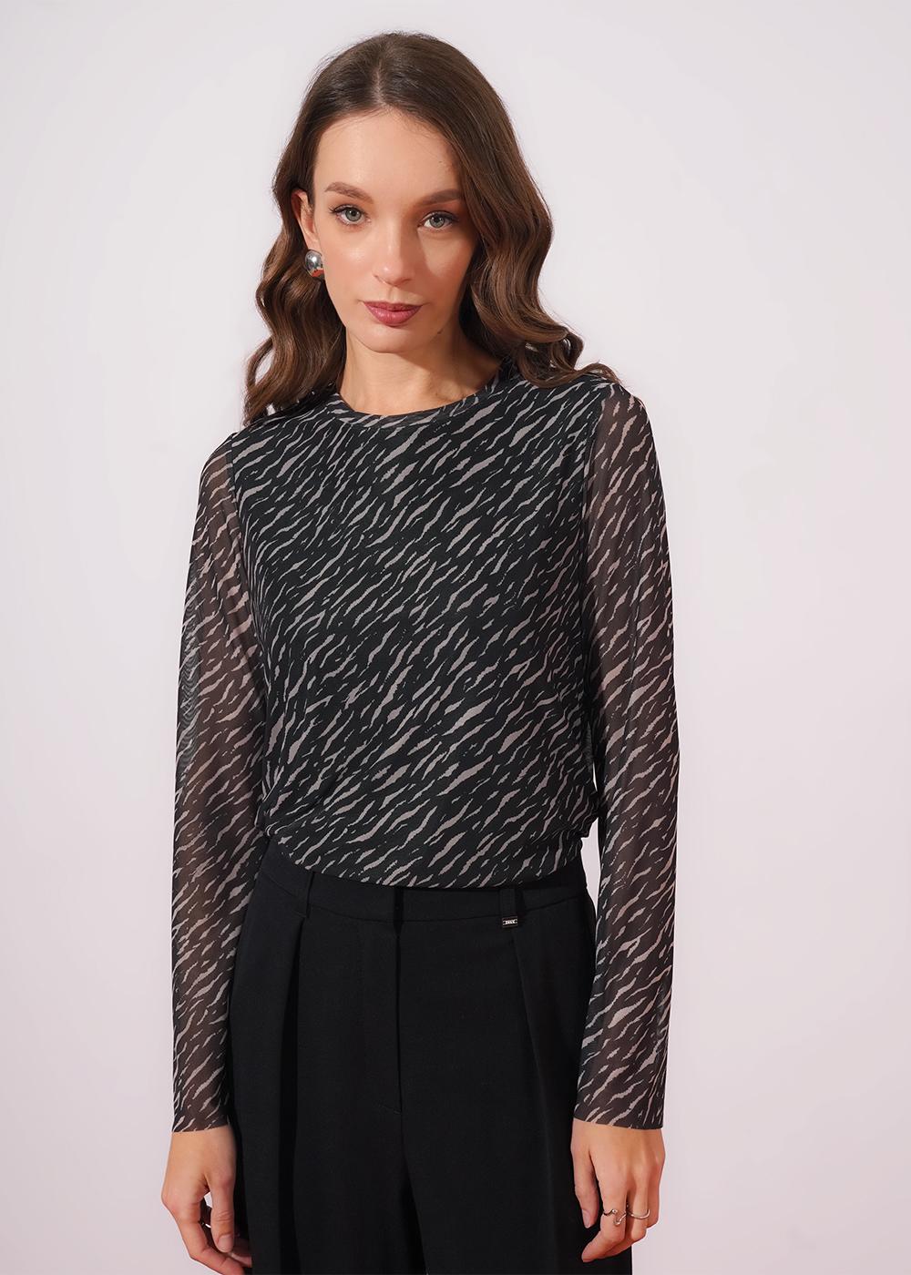 CLE 267083/196емн Джемпер женский 267083/196емн чёрный/св.бежевый