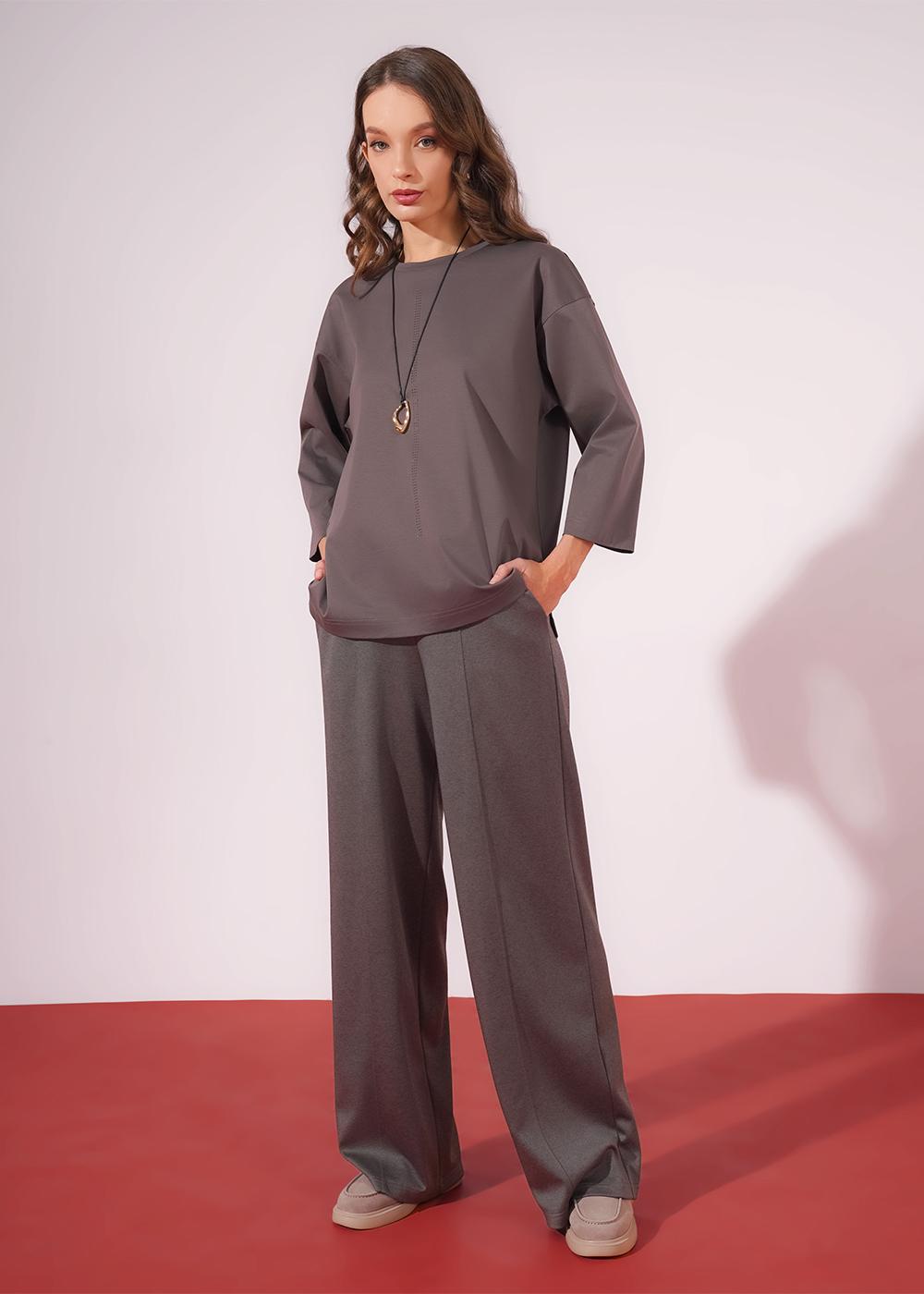 CLE 267099/196д Брюки женские 267099/196д кофейный/т.серый