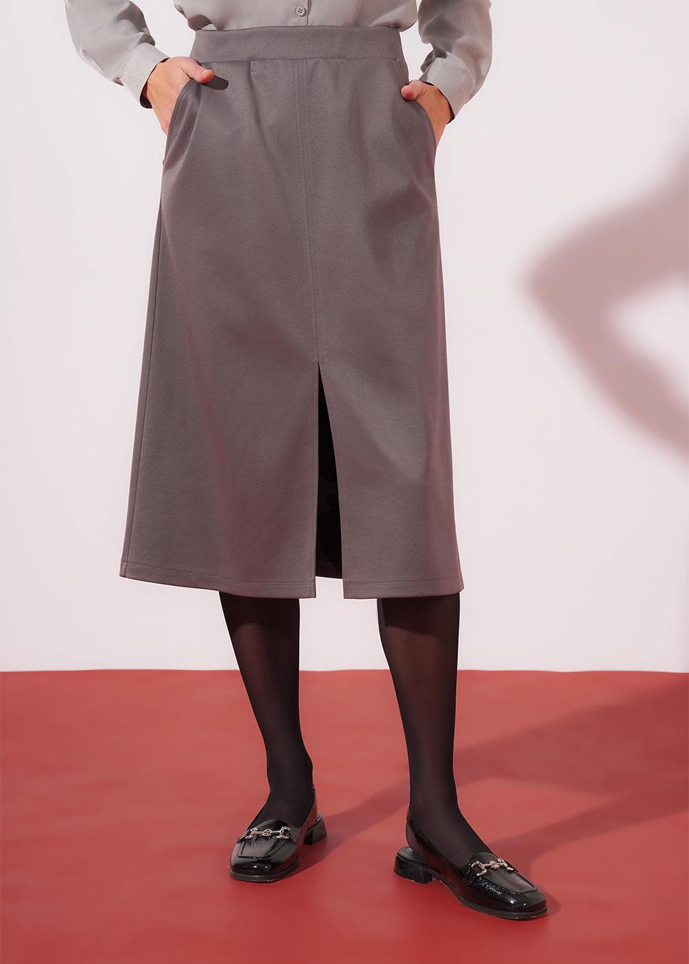 CLE 267100/196д Юбка женская 267100/196д кофейный/т.серый