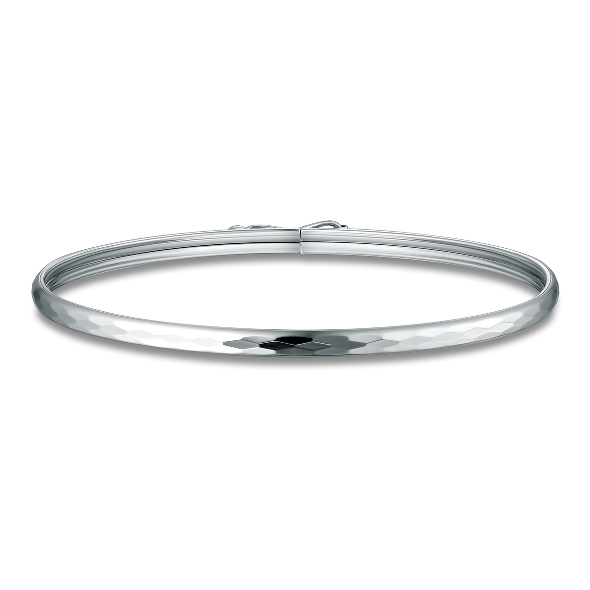 Браслет жесткий из серебра родированный 20-14-11004