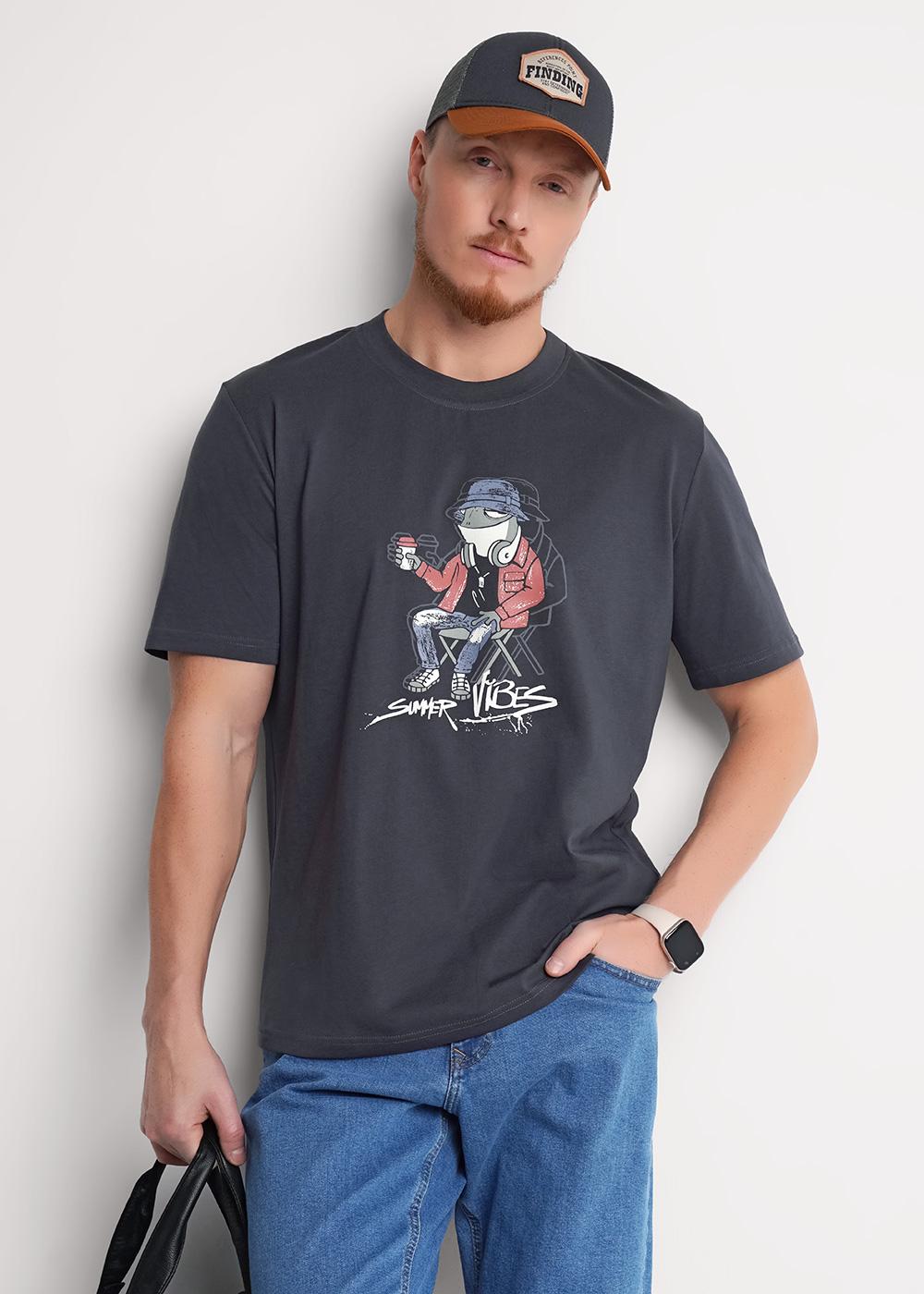 CLE 562650/06кд_п Футболка мужская 562650/06кд_п т.серый