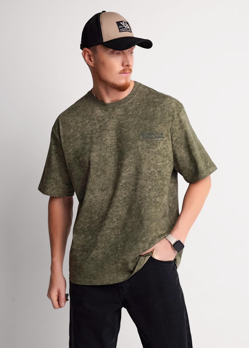 CLE 562472/06ккн_п Футболка мужская 562472/06ккн_п хаки/серый