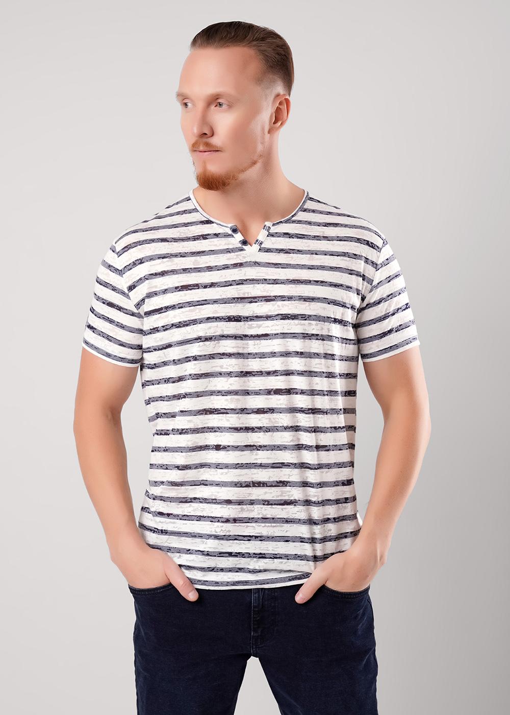 CLE 562202/01ххэ Футболка мужская 562202/01ххэ белый/т.синий