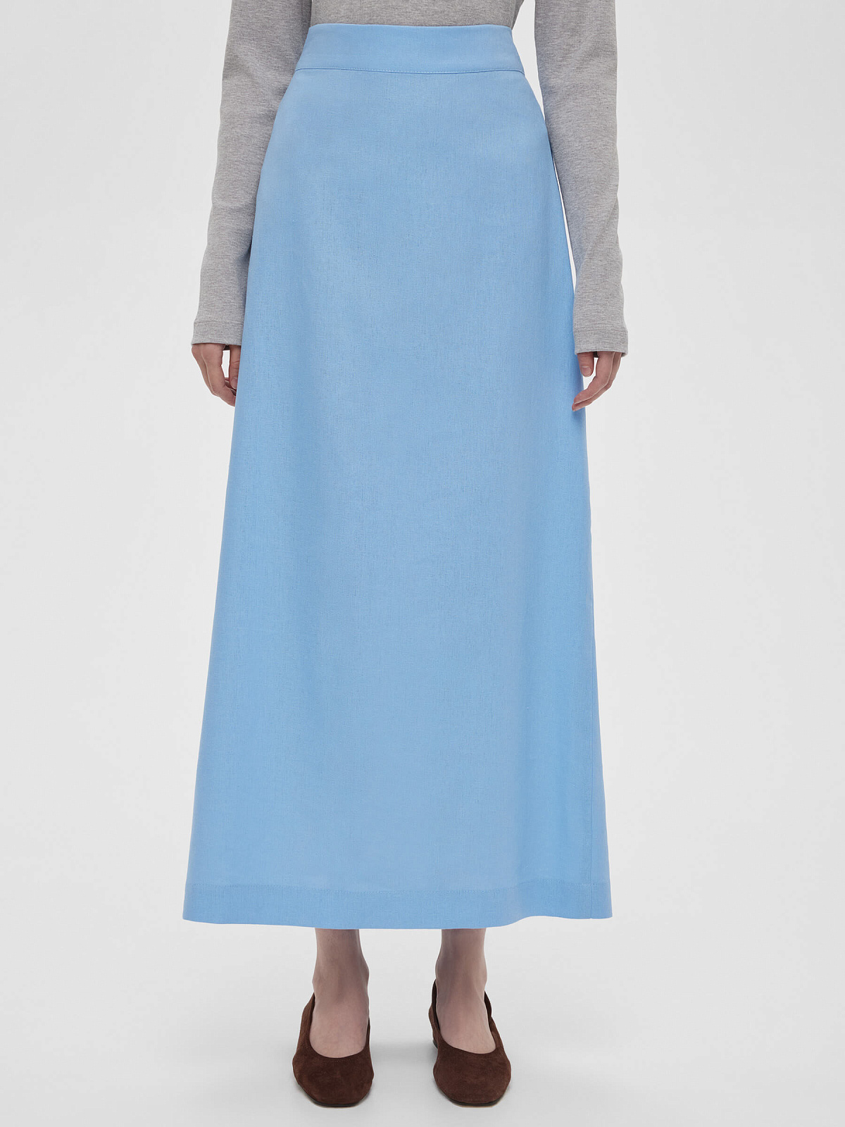 2463р4925рЮбка макси из льна 0189, голубой