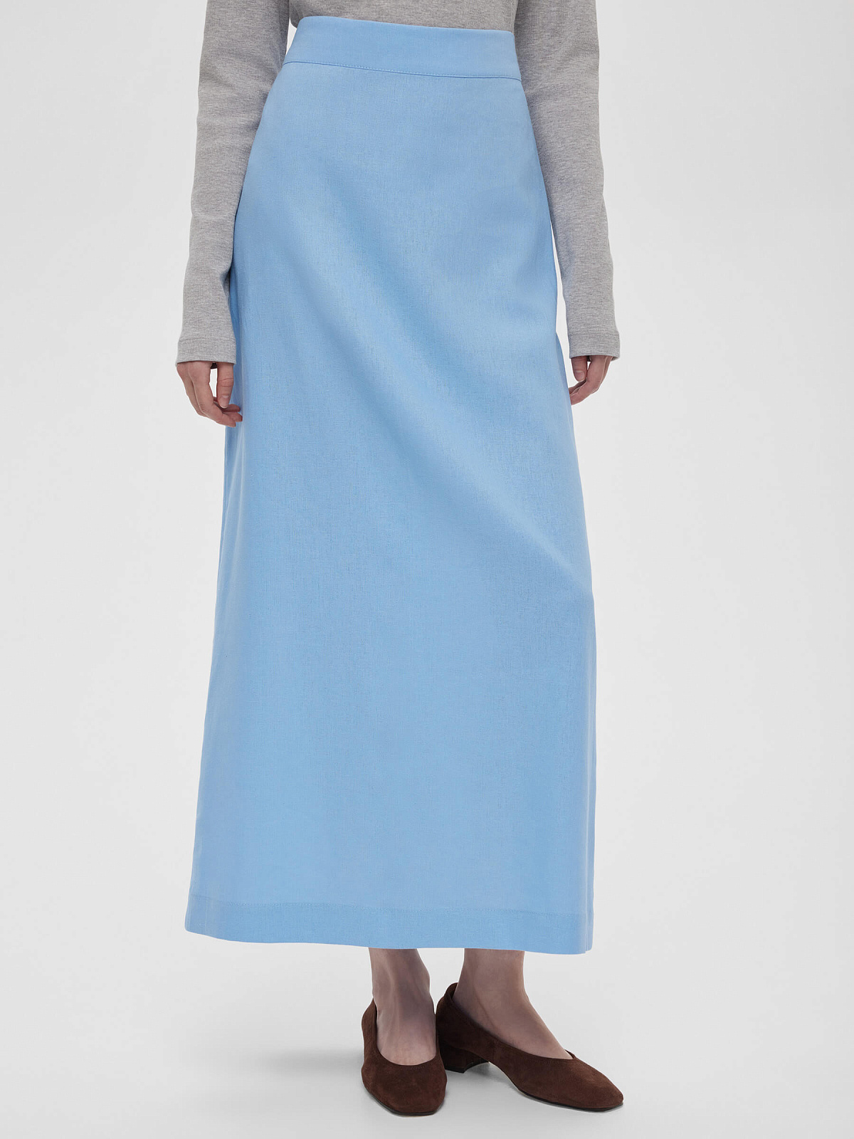 2463р4925рЮбка макси из льна 0189, голубой