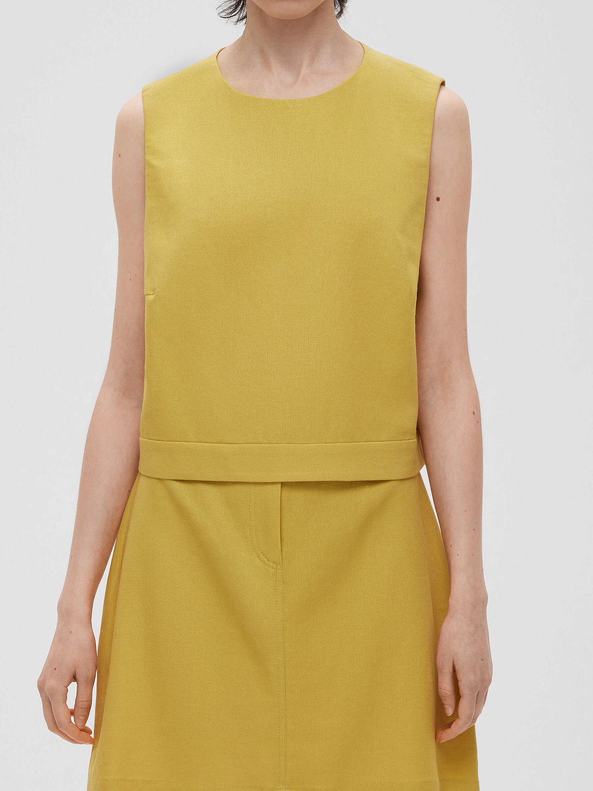 1638р3275рТоп из льняной ткани 0190, желтый