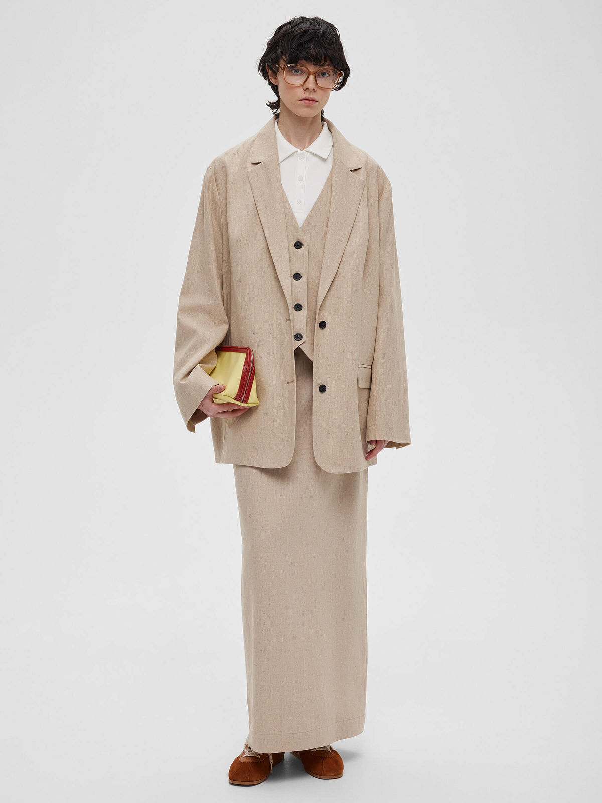 4663р9935рЖакет из льняной ткани 0192, бежевый