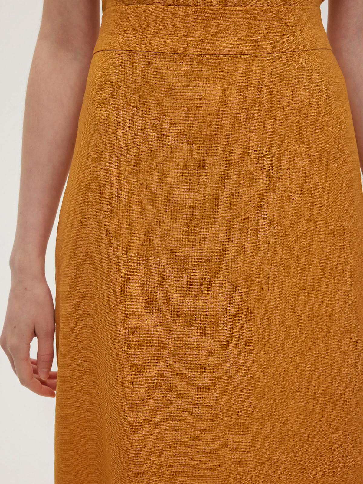 2463р4925рЮбка макси из льна 0189, оранжевый