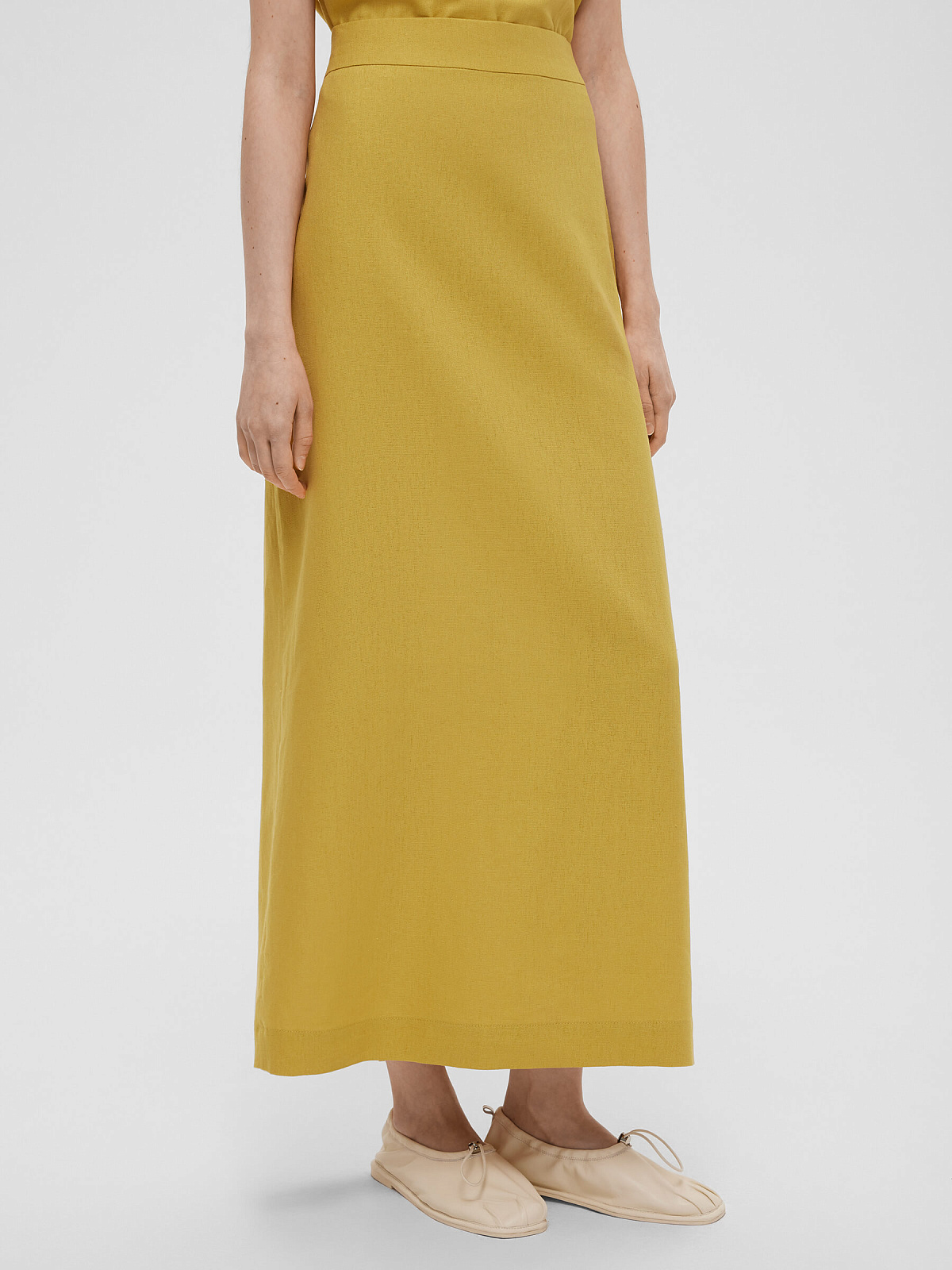 2463р4925рЮбка макси из льна 0189, желтый