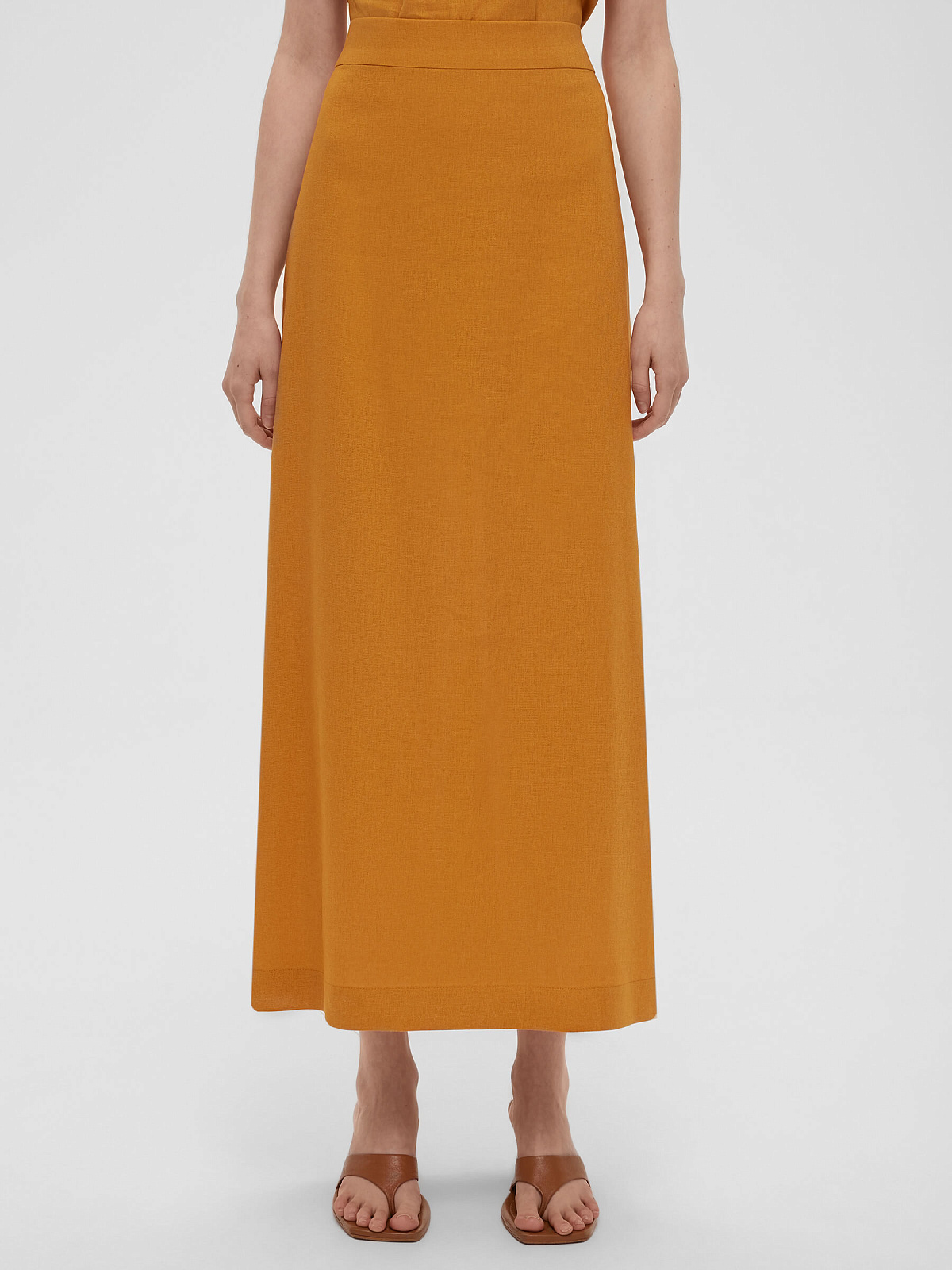 2463р4925рЮбка макси из льна 0189, оранжевый