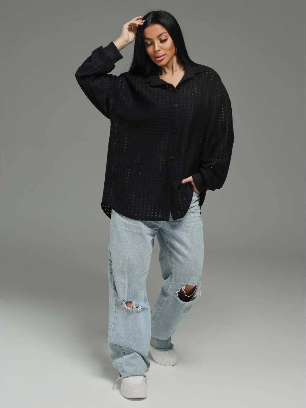 Стелла рубашка женская (черный)