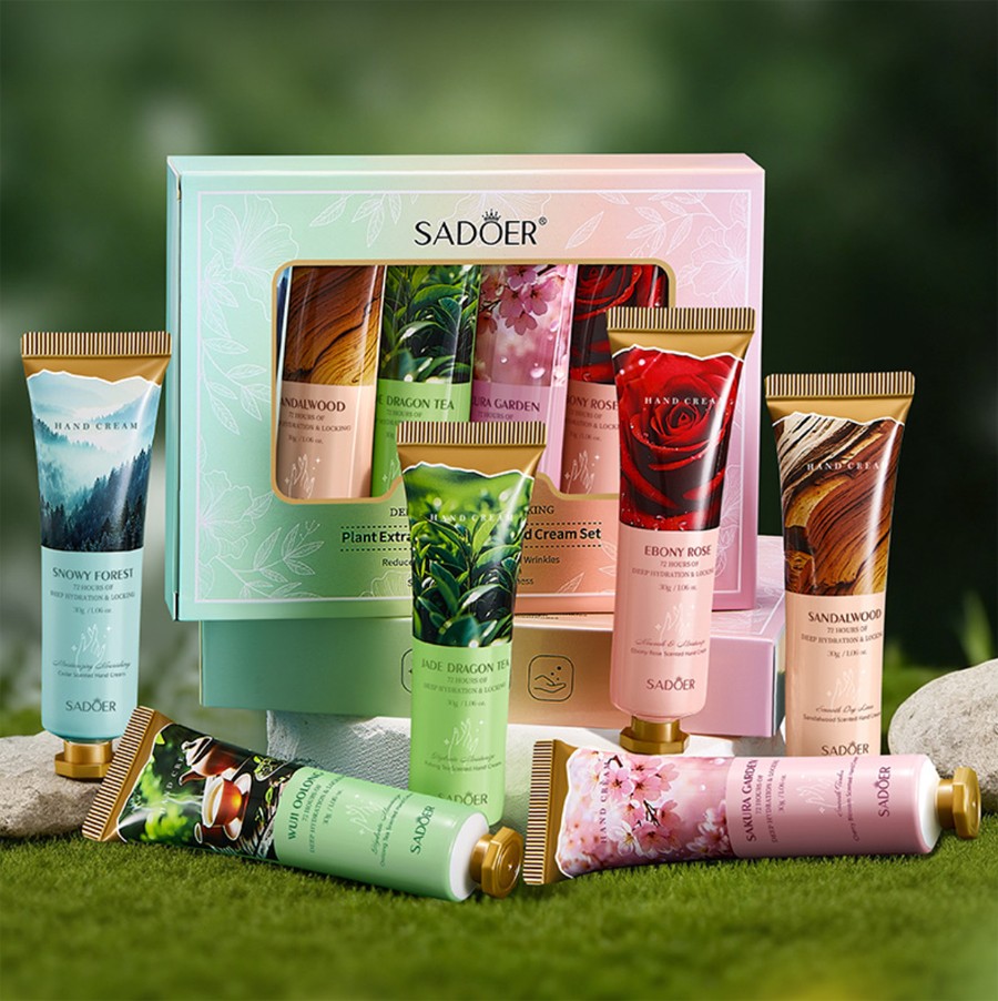 Набор парфюмированных кремов для рук в коробке Sadoer, 6 шт. * 30 гр.