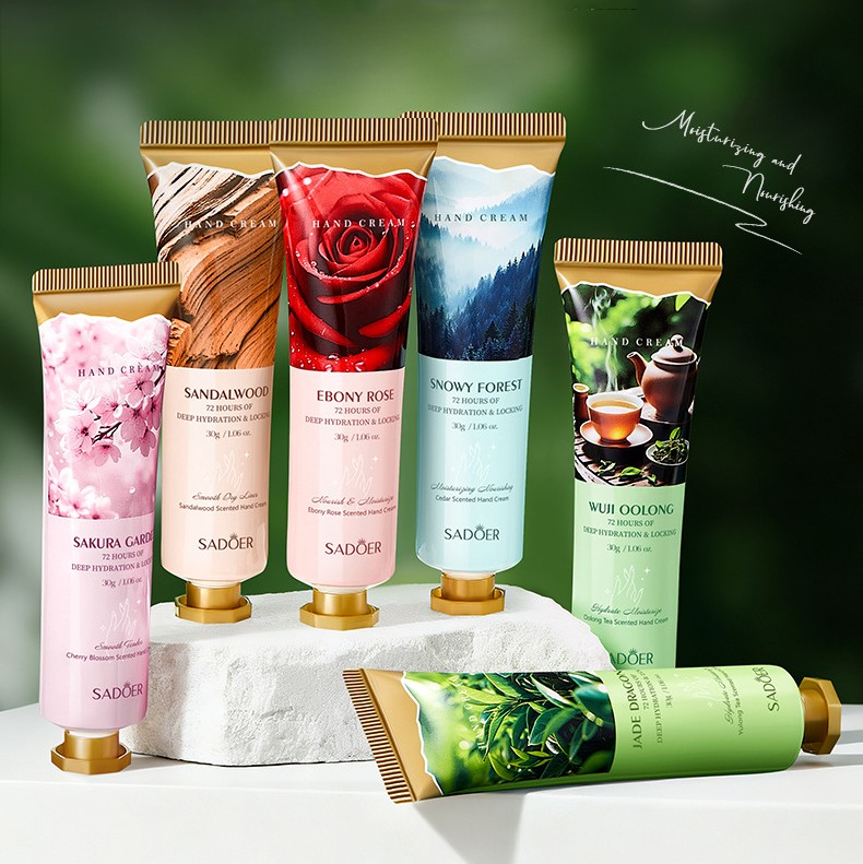Набор парфюмированных кремов для рук в коробке Sadoer, 6 шт. * 30 гр.