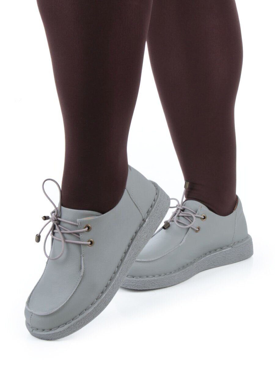 01-D7583-2 GRAY Ботинки демисезонные женские (натуральная кожа)