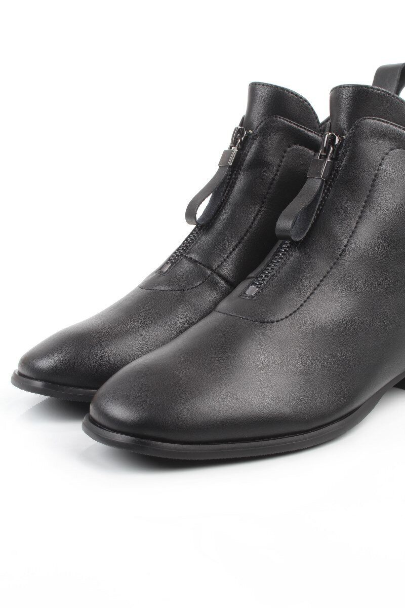01-M43-16 BLACK Ботинки демисезонные женские (натуральная кожа)