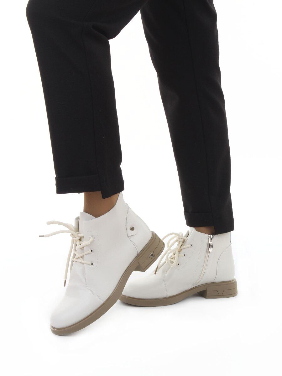 01-M43-19 LT. BEIGE Ботинки демисезонные женские (натуральная кожа)