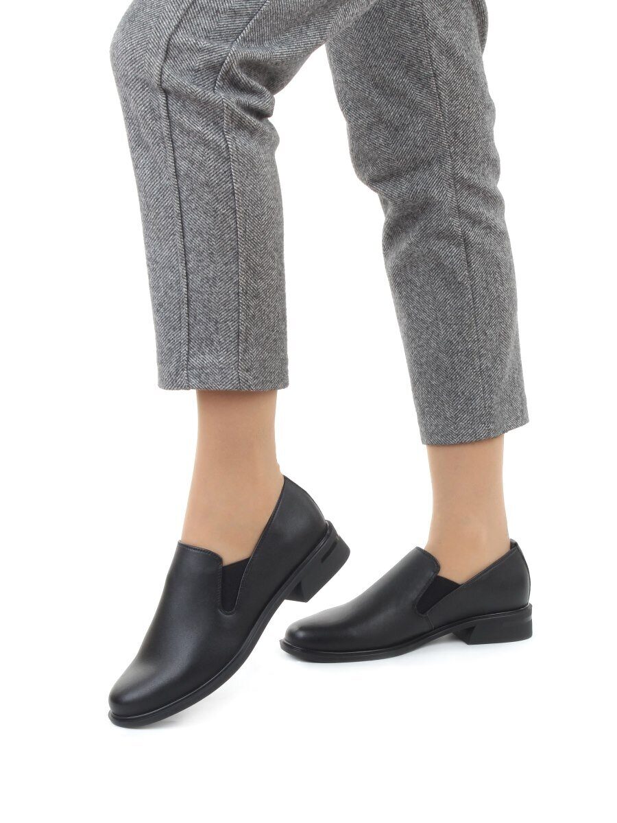 03-M47-20 BLACK Лоферы женские (натуральная кожа)