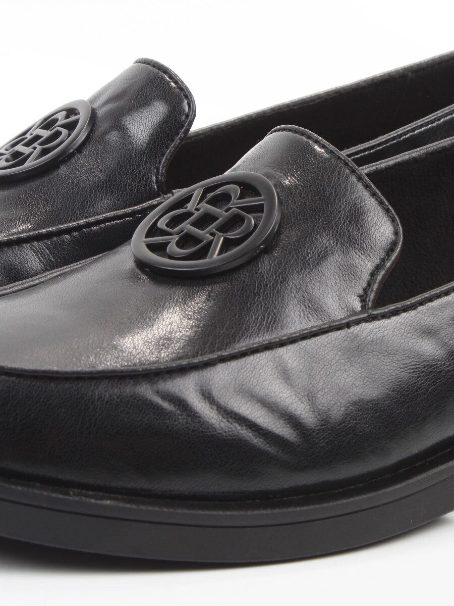 03-DLG13-2 BLACK Лоферы женские (натуральная кожа)