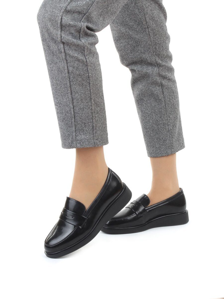 03-PDEB93-3 BLACK Лоферы женские (натуральная кожа)