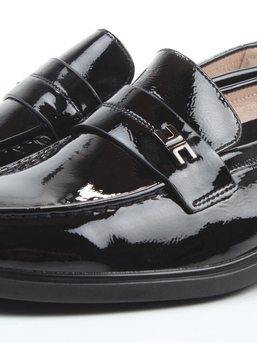 03-DEB17-3 BLACK Лоферы женские (натуральная кожа)