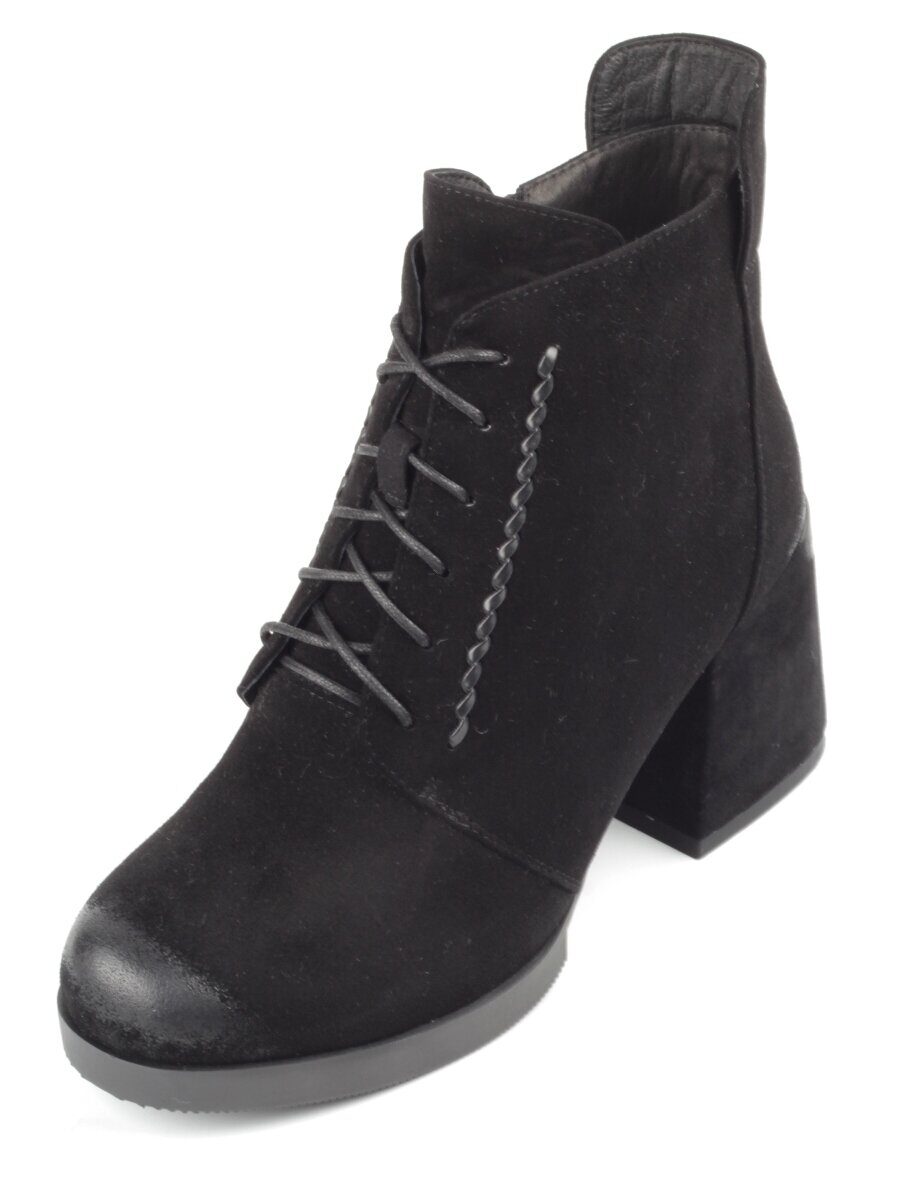 04-XR179-1 BLACK Ботинки зимние женские (натуральная замша, натуральный мех)