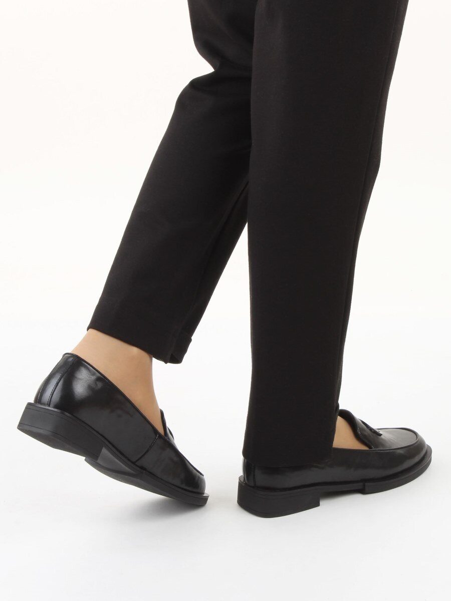 03-DLG13-2 BLACK Лоферы женские (натуральная кожа)