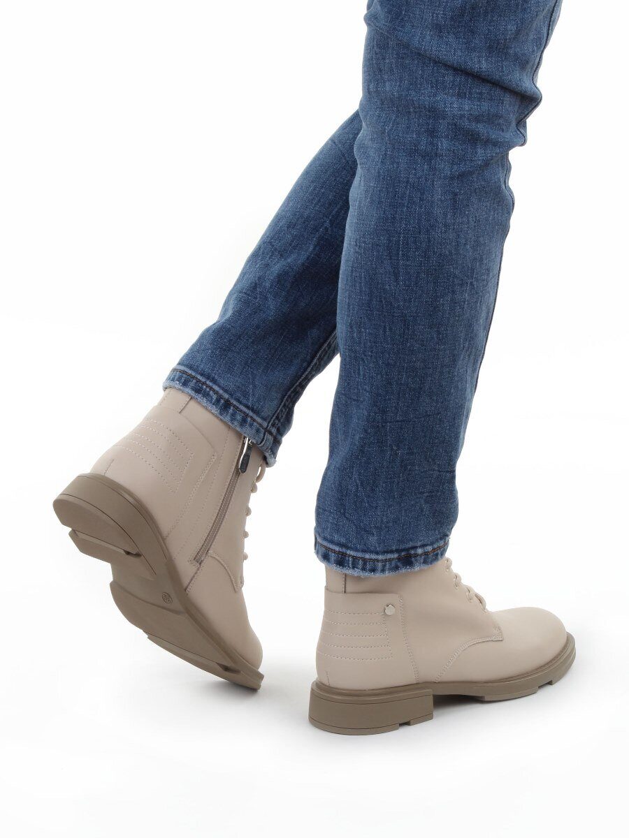01-M43-15 BEIGE Ботинки демисезонные женские (натуральная кожа)