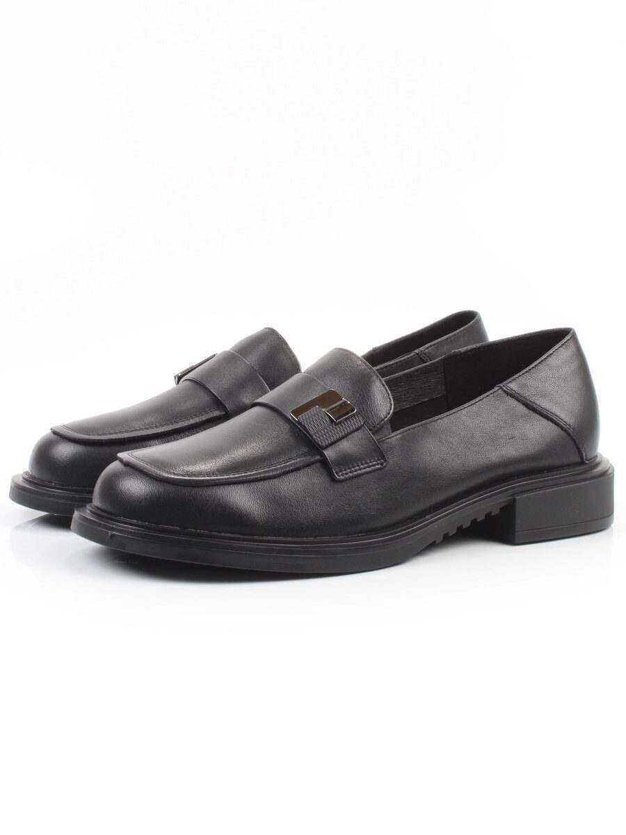 03-DEB58-1 BLACK Лоферы женские (натуральная кожа)