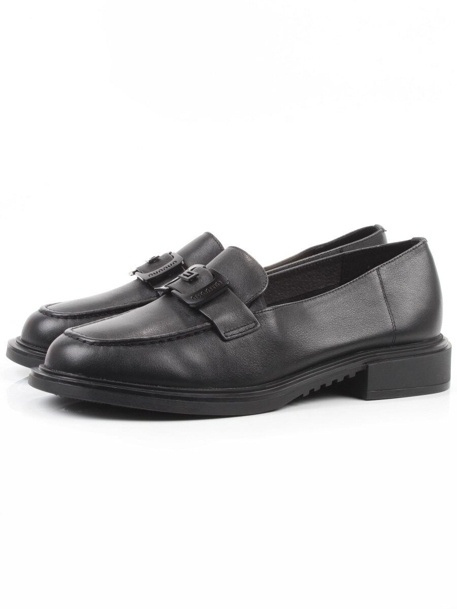 03-DEB57-1 BLACK Лоферы женские (натуральная кожа)