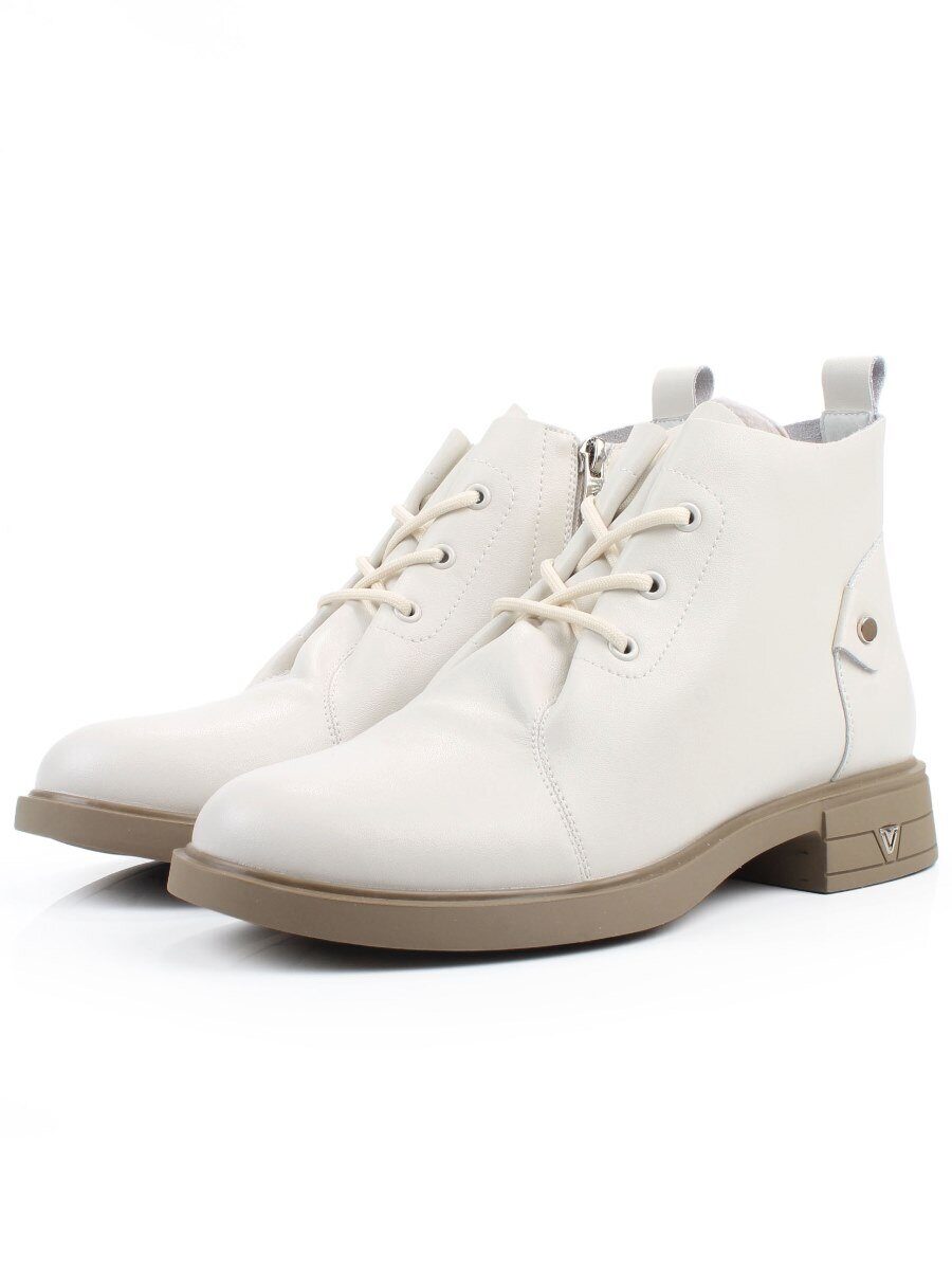 01-M43-19 LT. BEIGE Ботинки демисезонные женские (натуральная кожа)