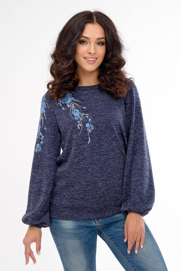 Туника Астра (46-56) с бирюзовыми цветами