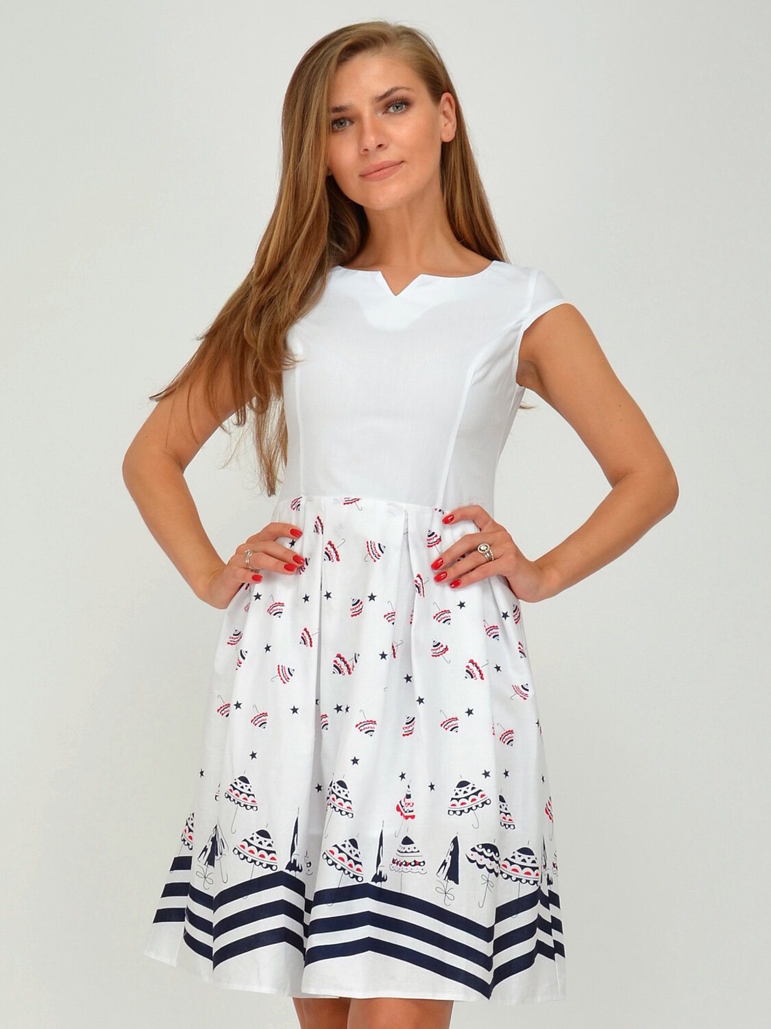 ст. цена1650руб.! VISERDI Платье 1944-знт 459950бело-синий