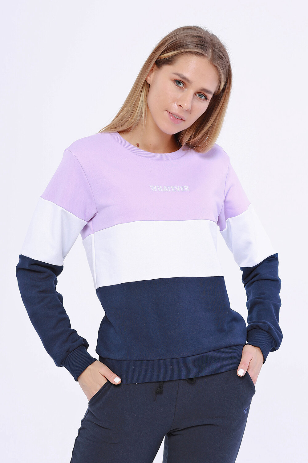 ст. цена1344руб.! VISERDI Свитшот 3126-сбс 119550Сиреневый/синий