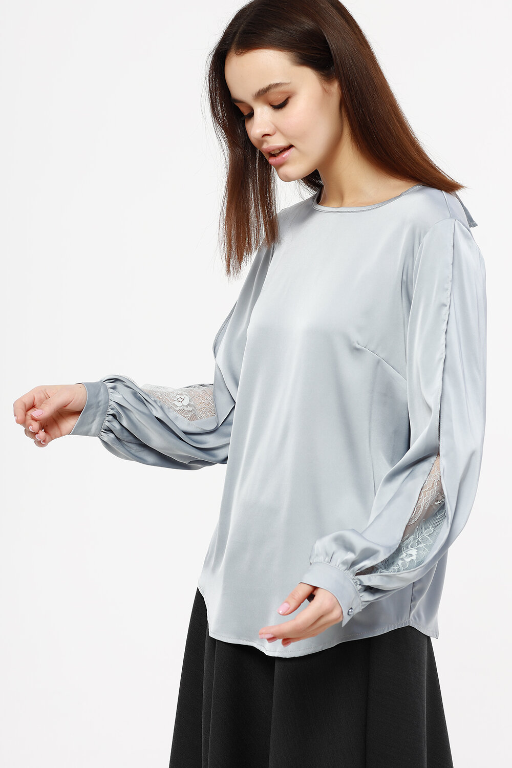 ст. цена1518руб.! VISERDI Блузка 10179-сер 210915серый