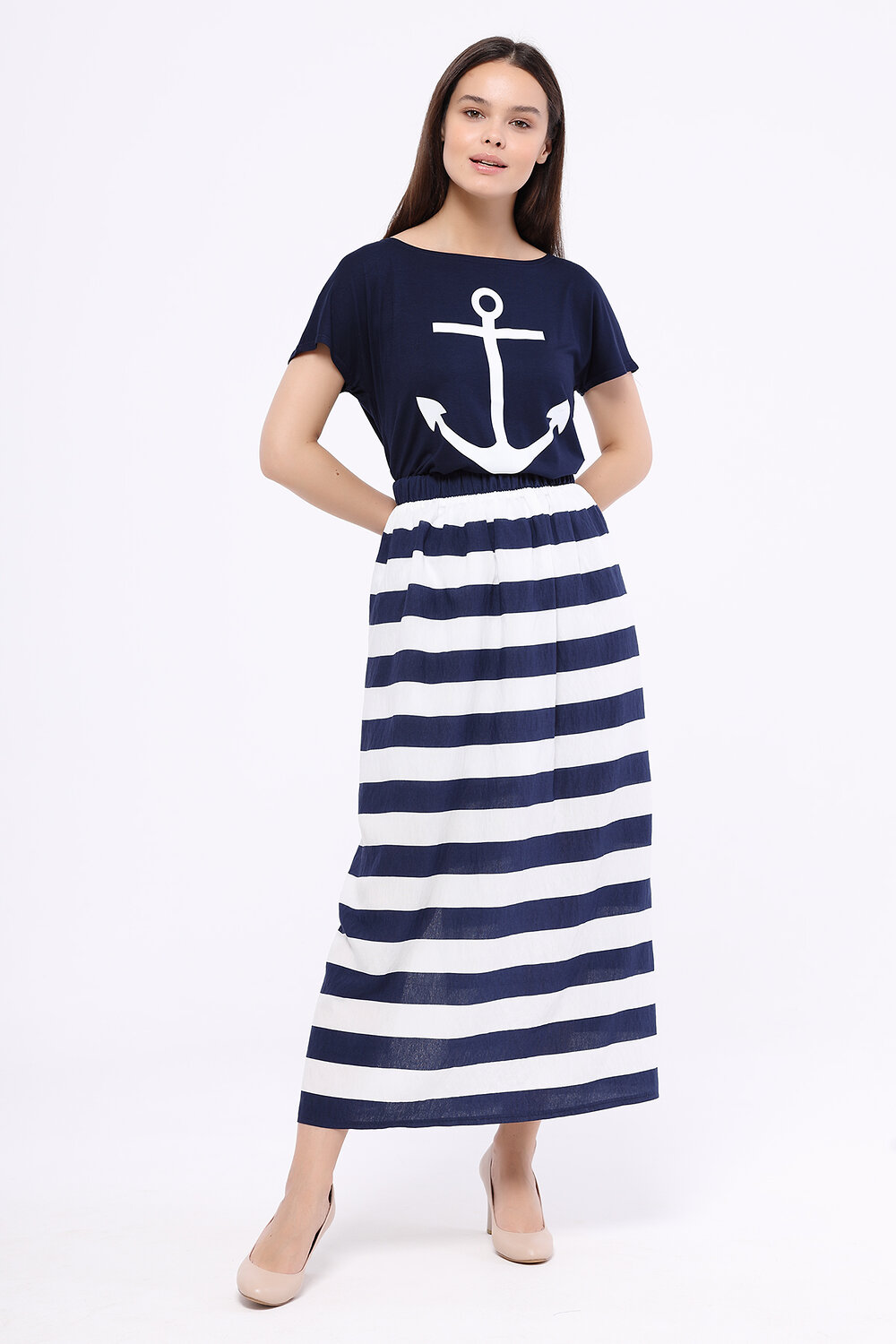 ст. цена1338руб.! VISERDI Юбка 10233-плс 951390бело-синий