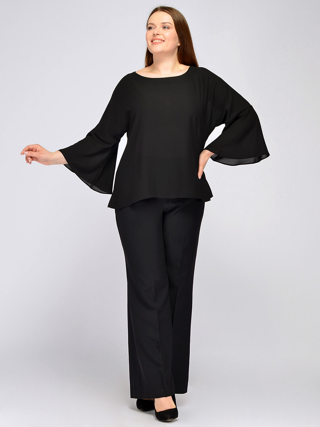 ст. цена1794руб.! VISERDI Блузка 10261-чер 111850черный